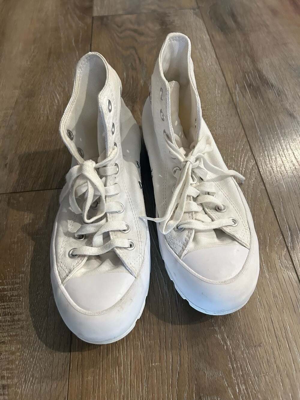 Converse Chuck Taylor All Star Lugged High Top White Canvas Sneakers